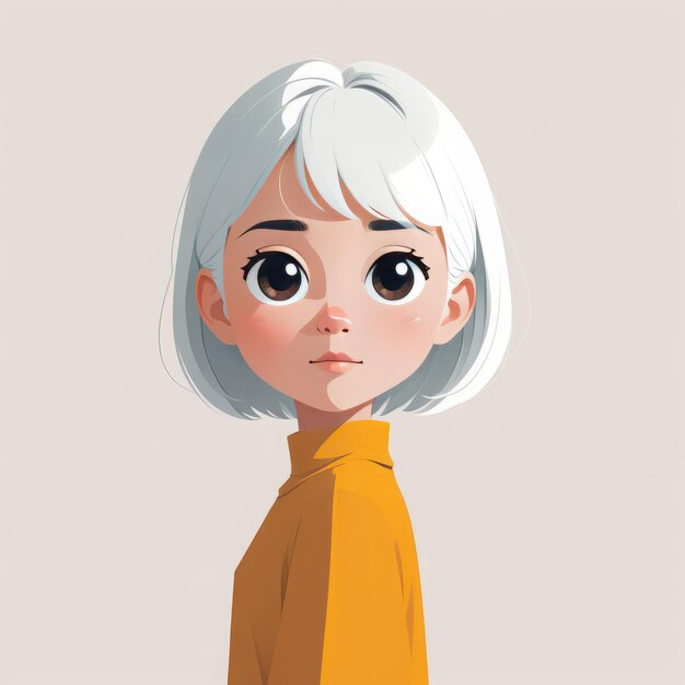 Foto ilustração vetorial de menina de desenho animado bonita ilustração vectorial de garota de desenho desenhado bonita menina de roupa branca