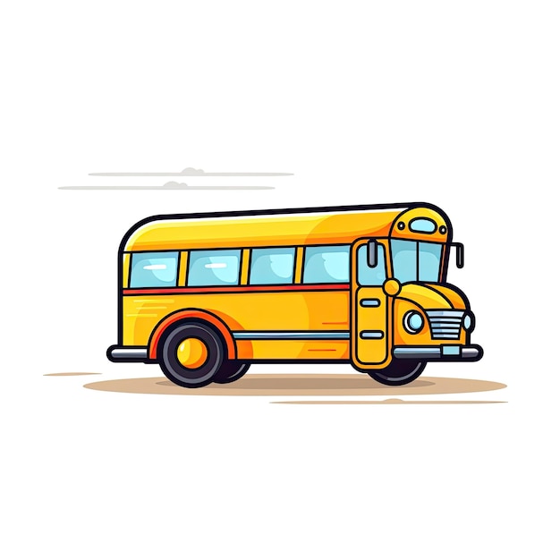 Ilustração vetorial de ônibus escolar isolada em um fundo branco