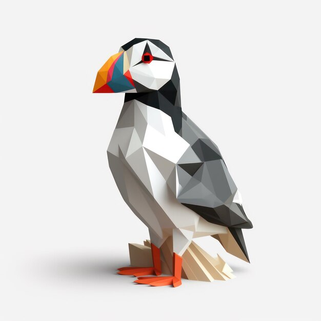 Ilustração vetorial de papagaio Kingpenguin Ilustrações lúdicas Pássaro 3D