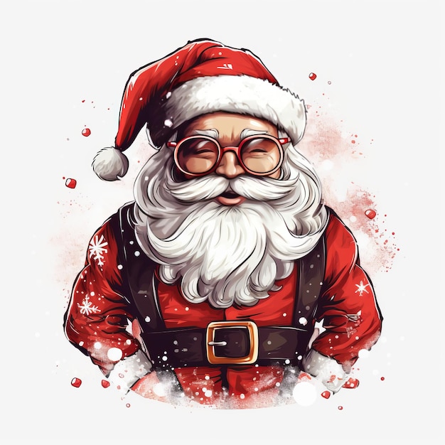 Ilustração vetorial de Papai Noel Com fundo transparente Estilo de desenho animado de alta definição 4K Resolut