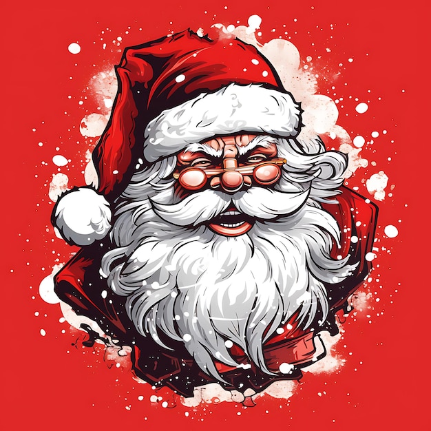 ilustração vetorial de papai noel para design de camiseta banner de logotipo stocker etc.