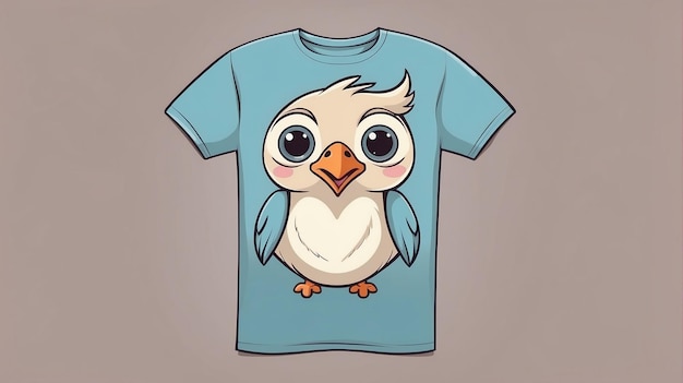 Foto ilustração vetorial de pássaro de desenho animado para design de camiseta gráfica