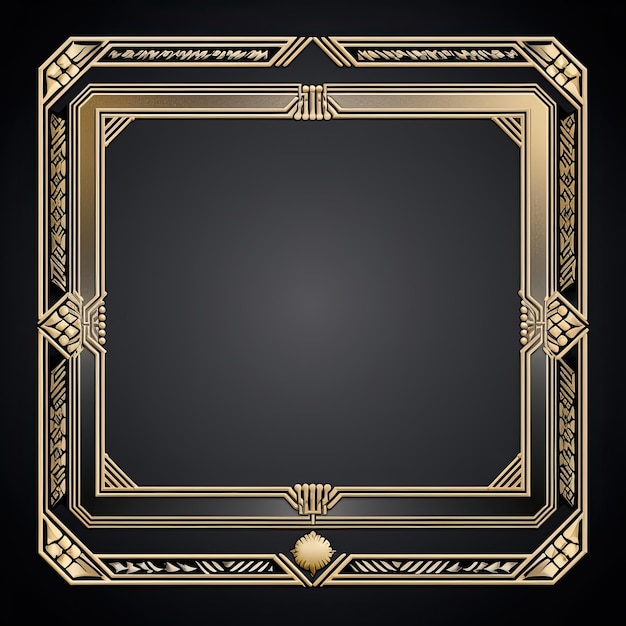 Ilustração vetorial de quadro Art Deco dourado luxuoso para o seu design