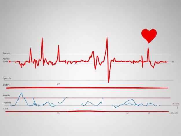 Foto ilustração vetorial de são valentim corações de amor linha de ecg mulher e homem amam cartão de dia dos namorados