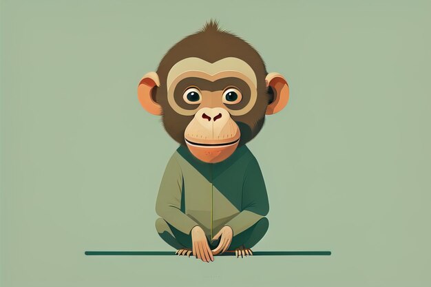 Ilustração vetorial de um macaco Estilo de desenho animado ai generativo