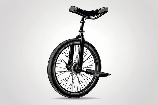 Foto ilustração vetorial de um monociclo ou de um monocoque em vista lateral