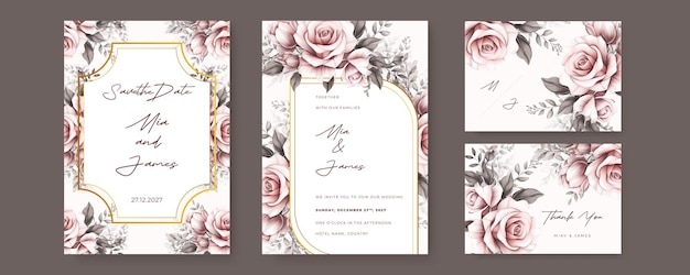 Ilustração vetorial de uma bela moldura floral para aniversário de casamento, aniversário e festa Design para cartaz, convite e álbum de recortes