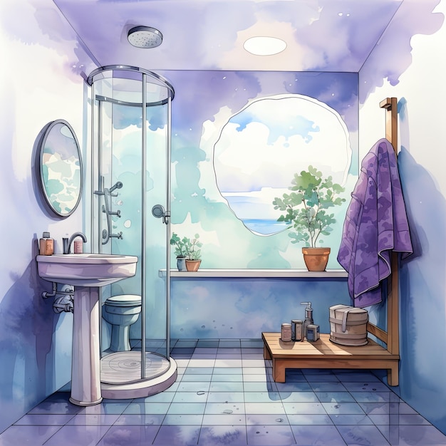 Ilustração vetorial de uma casa de banho