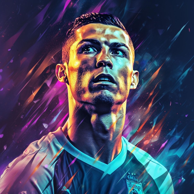 Foto ilustração vetorial dinâmica de cristiano ronaldo