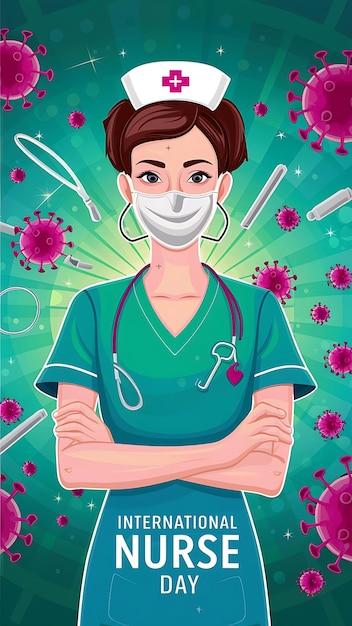 Ilustração vetorial do Dia Internacional das Enfermeiras