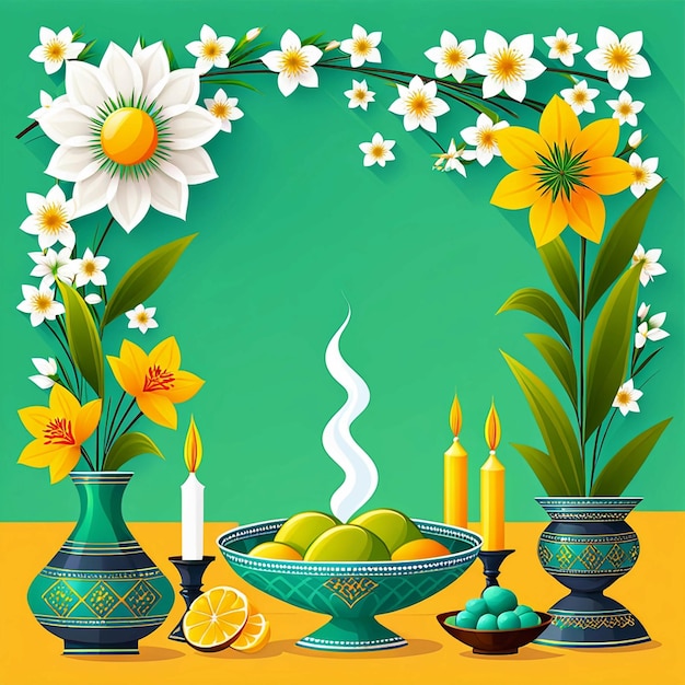 Ilustração vetorial do dia nowruz plano