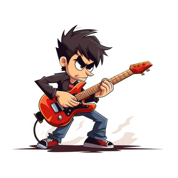 Ilustração vetorial do guitarrista gerada pela IA Imagem