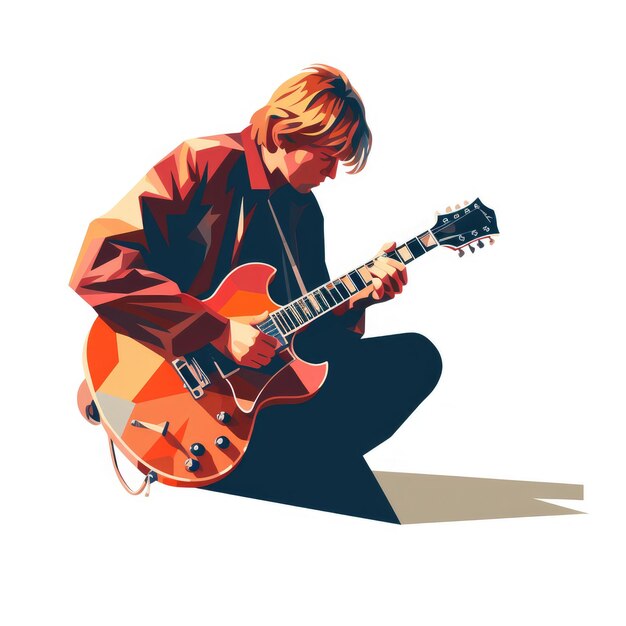 Ilustração vetorial do guitarrista gerada pela IA Imagem