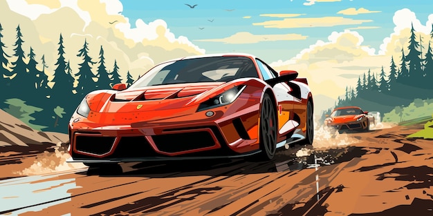 Ilustração vetorial do jogo Need for Speed NFS