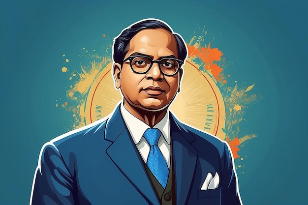 Ilustração vetorial do líder indiano Dr. Bhimrao Ambedkar Jayanti