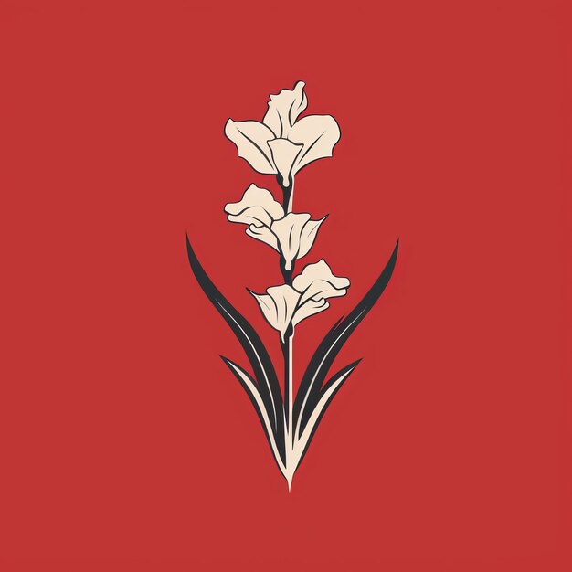 Foto ilustração vetorial do logotipo do gladiolus de linha mínima