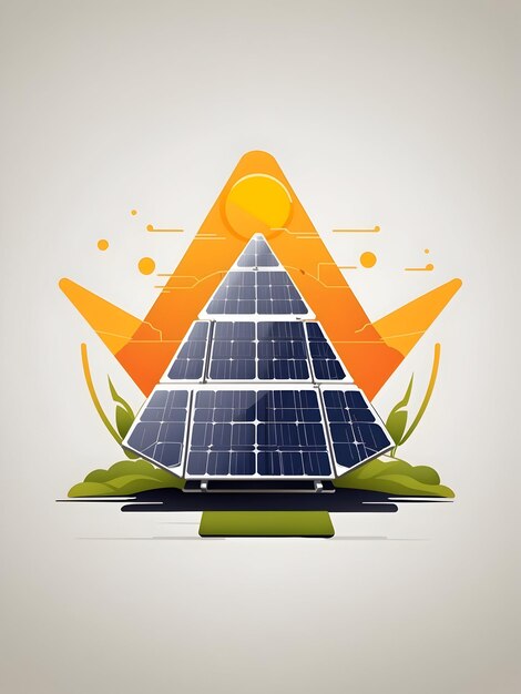 Foto ilustração vetorial do modelo de design de logotipo de painéis solares