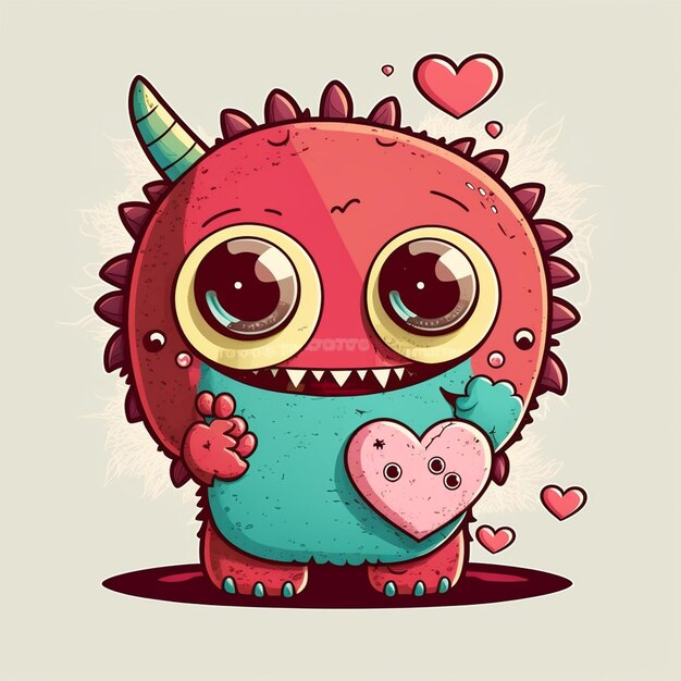 Foto ilustração vetorial do monstro valentine