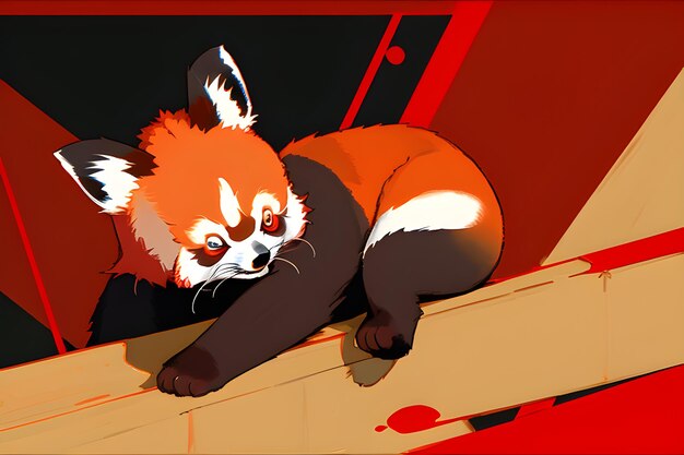 Foto ilustração vetorial do panda vermelho