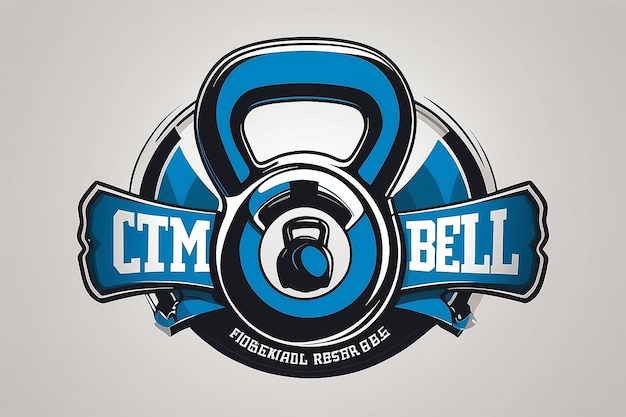 Foto ilustração vetorial editável e redimensionável do logotipo da kettlebell gym fitness