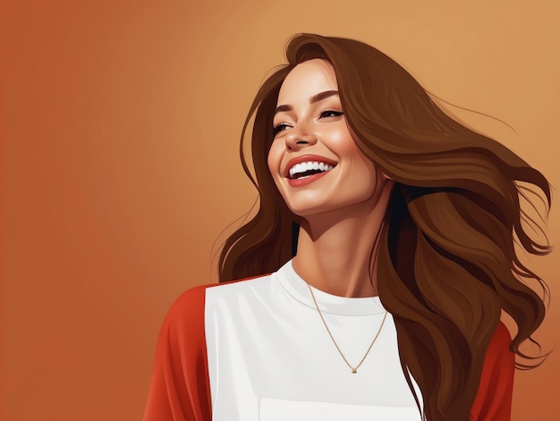 ilustração vetorial plana lindas mulheres sorridentes Gererative ai