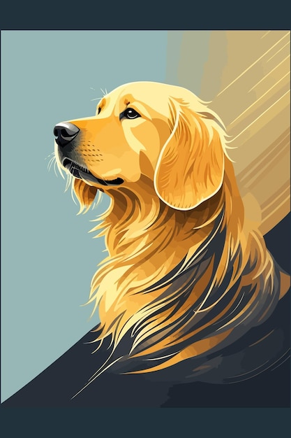 Foto ilustração vetorial vibrante e emocionante de golden retriever lindamente isolada em um fundo branco