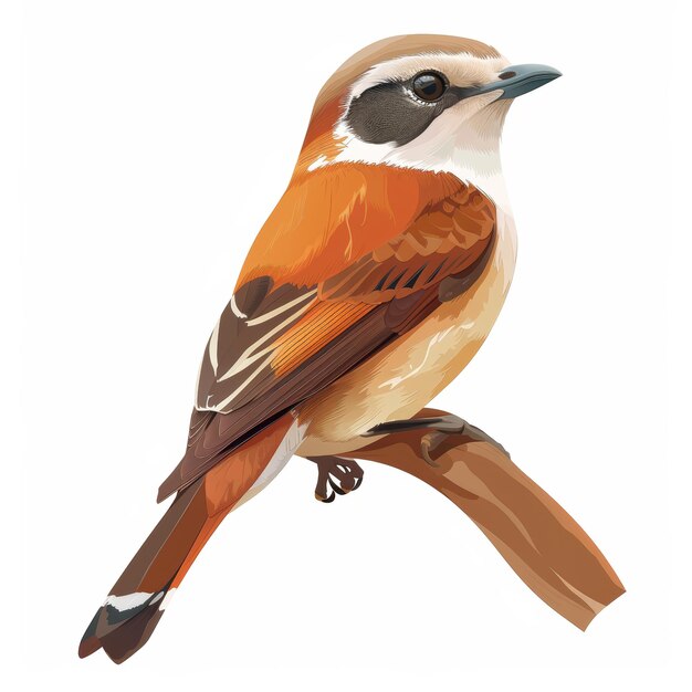 Ilustração vibrante de Shrike Bird com Rufousback em IA gerativa branca