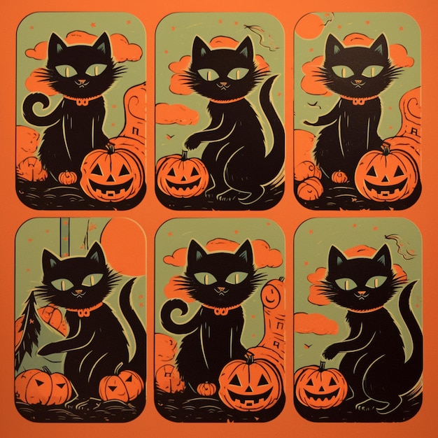 Ilustração vintage de Halloween