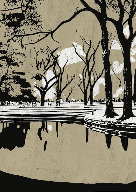 Ilustração vintage do Central Park