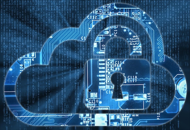 Ilustración 2d Concepto de seguridad Cerradura cerrada en fondo digital