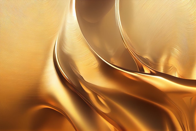 Ilustración 2d de fondo sedoso dorado elegante liso de lujo