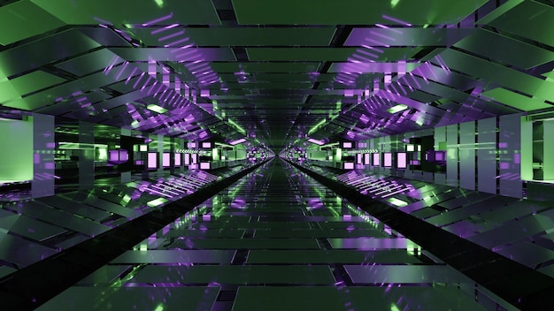Ilustración 3d abstracto del túnel sin fin 4K UHD