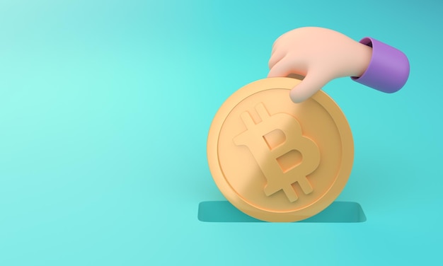 Ilustración 3D de ahorro criptográfico