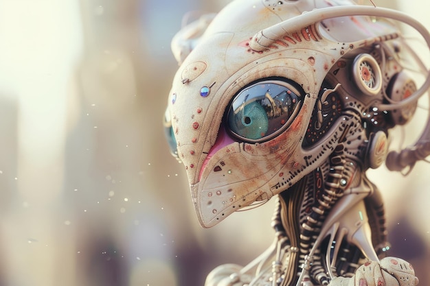 Foto ilustración en 3d de un alienígena humanoide