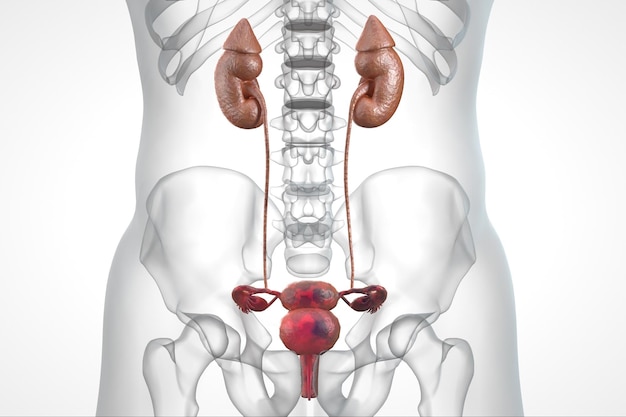 Foto ilustración 3d de anatomía del sistema digestivo humano