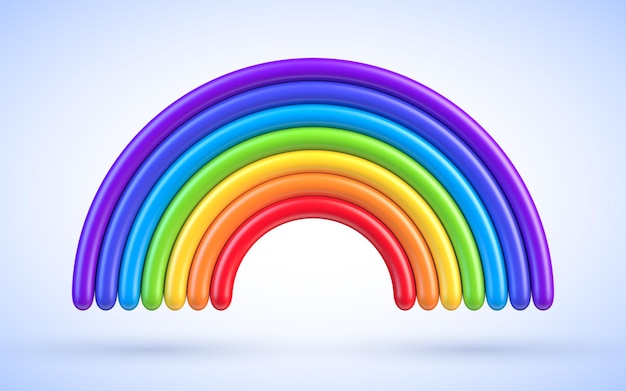 Ilustración 3d de arco iris colorido Elemento de diseño de plastilina o arcilla