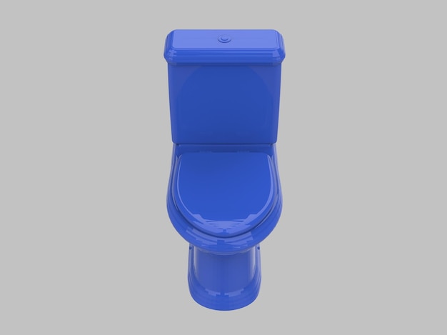 Ilustración 3d de asiento wc azul