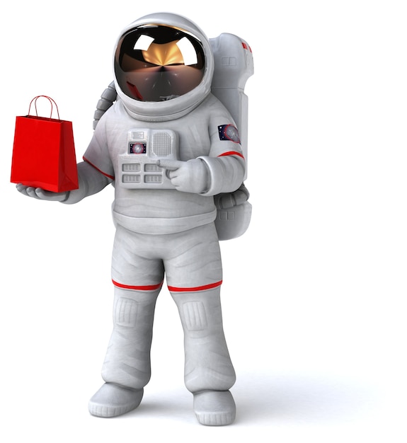 Ilustración 3D de astronauta divertido