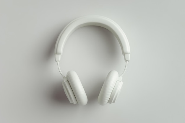 Ilustración 3D de auriculares blancos