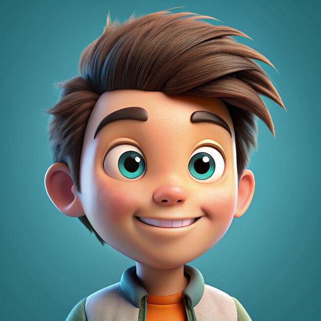 Foto ilustración en 3d del avatar o perfil de un personaje de dibujos animados