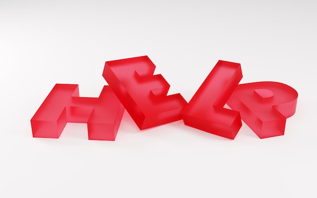 Ilustración 3D de la ayuda letra de vidrio rojo en terreno negro claro Preguntas frecuentes