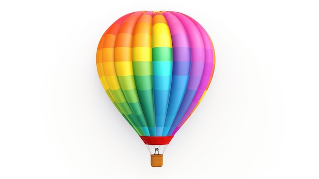 Ilustración 3d Balón de aire caliente simple en fondo aislado