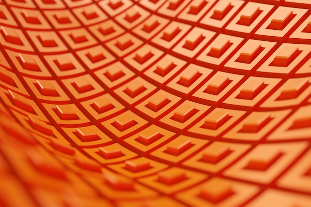 Foto ilustración 3d de una banda estéreo de diferentes colores. rayas geométricas similares a ondas. patrón de líneas de cruce cuadrado naranja abstracto