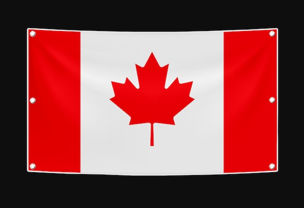 Ilustración 3D de la bandera de Canadá.