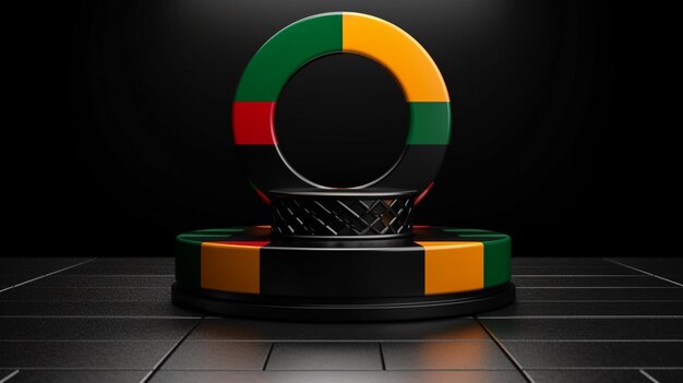 Ilustración en 3D de la bandera de Ghana La bandera de Ghana aislada sobre un fondo blanco con el marco de la ruta de recorte
