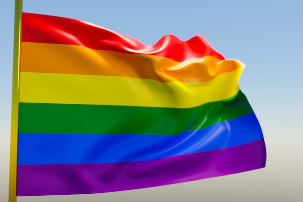 Ilustración 3D de la bandera de LGBT