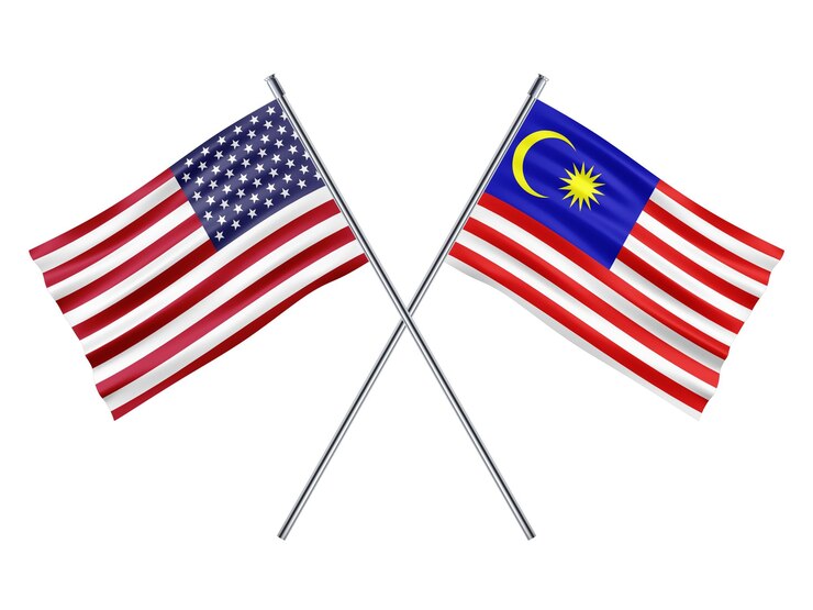 Ilustración 3d de la bandera de Malasia