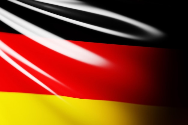 Ilustración 3D de la bandera nacional de Alemania. Símbolo del país.