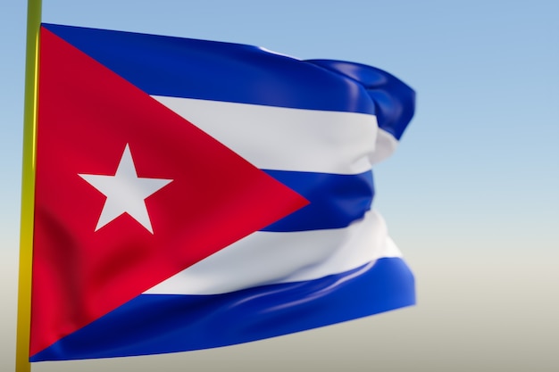 Ilustración 3D de la bandera nacional de Cuba