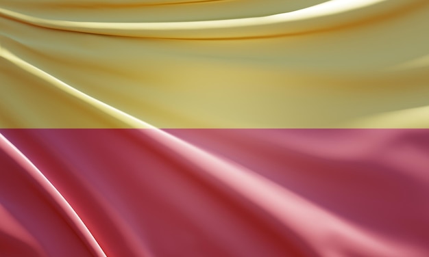 Ilustración 3d de la bandera de praga en tela ondulada